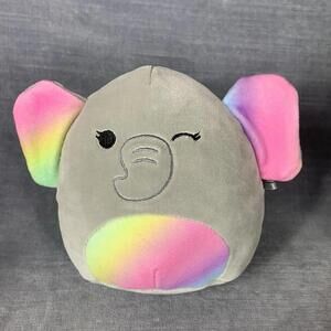 Squishmallow Mila the Rainbow Elephant Plush Toy 5”